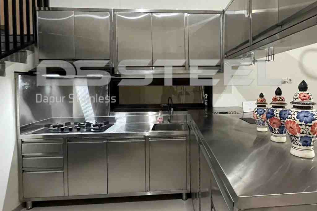 model kitchen set stainless steel