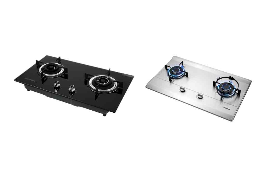 kompor tanam stainless vs kaca