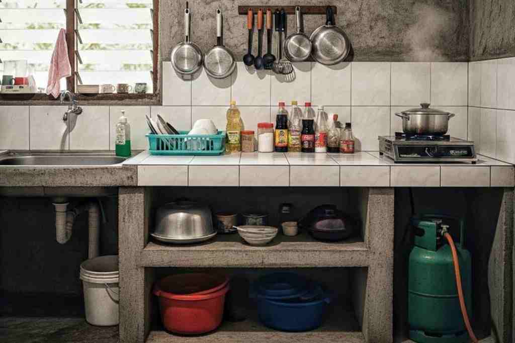 cara menata kolong dapur