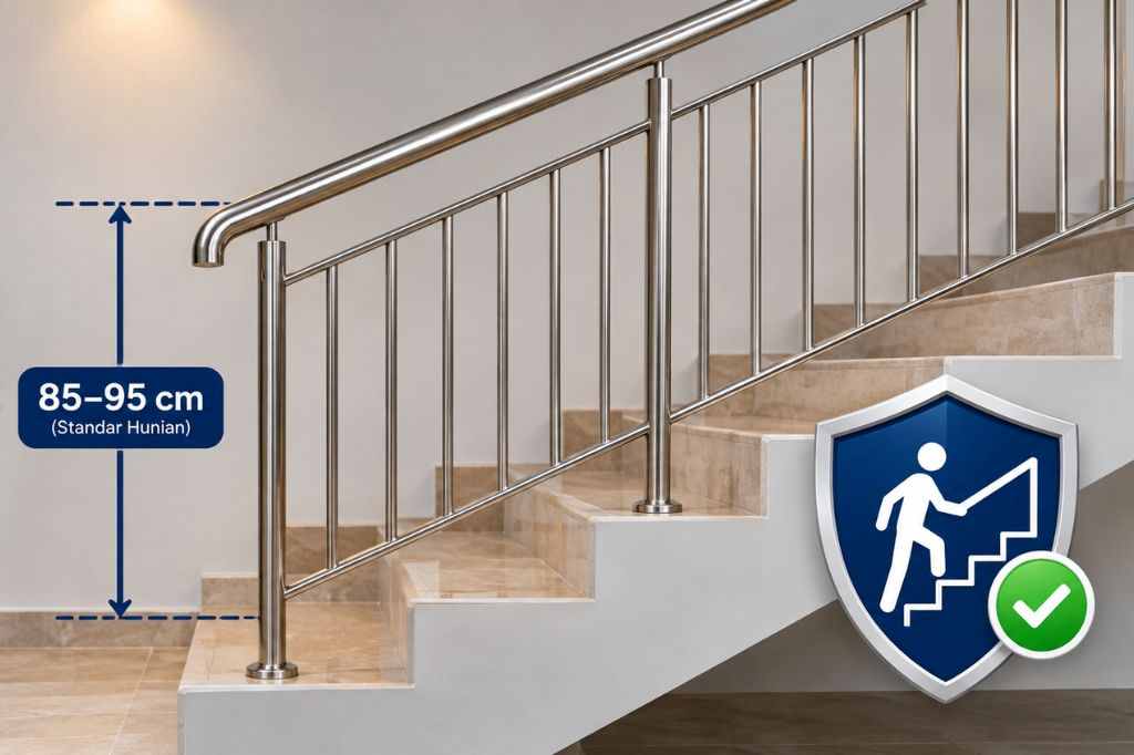 standar tinggi railing tangga